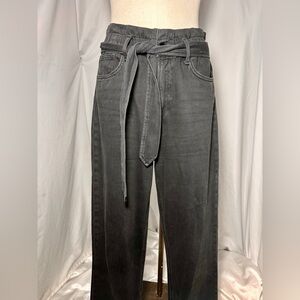 Joe’s Jeans The Brinkley High Rise Paper Bag Waist Black Denim Jeans Sz 27